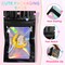 100 Pieces Smell Proof Mylar Bags, Holographic Packaging Bag, Resealable Odor Foil Pouch Zipper Bags with Clear Window for Food Storage and Lipgloss, Jewelry Lash (Black, 2.4 x 3.9 Inch)